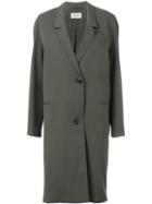 Lemaire Single Breasted Coat, Women's, Size: 36, Green, Polyamide/spandex/elastane/virgin Wool