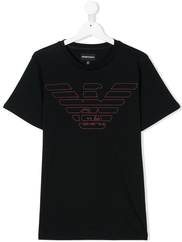Emporio Armani Kids Teen Emblem T-shirt - Blue