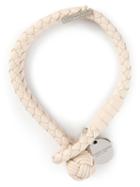 Bottega Veneta Braided Bracelet, Adult Unisex, Size: S, Nude/neutrals, Lamb Skin