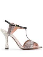 L'autre Chose Snakeskin Effect Sandals - Neutrals