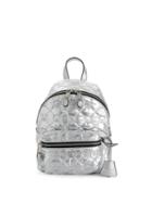 Moschino Metallic Quilted Teddy Bear Backpack - Silver