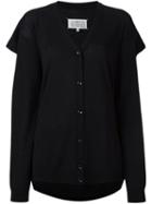 Maison Margiela Draped Back Cardigan, Women's, Size: Xs, Black, Wool