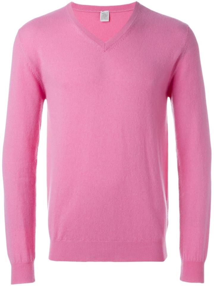 Eleventy V-neck Sweater, Size: Xl, Pink/purple, Cashmere