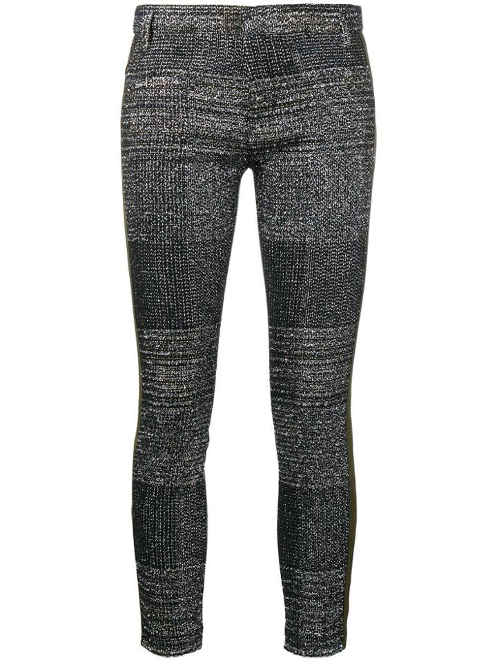 Haider Ackermann Lurex And Leather Panel Trousers - Black