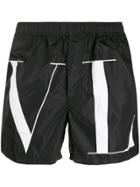 Valentino Logo Print Swim Shorts - Black