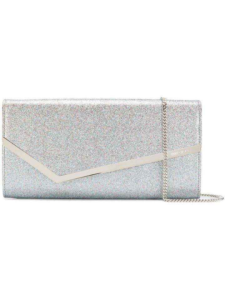 Jimmy Choo Erica Glitter Clutch - Silver