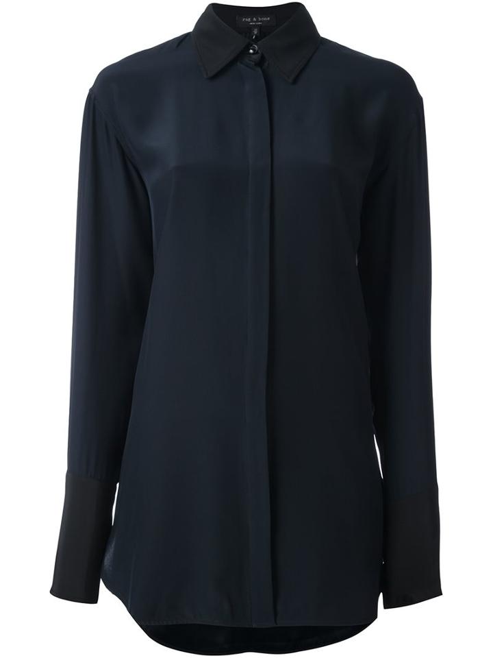 Rag & Bone 'edith' Button-up Blouse, Women's, Size: Medium, Blue, Silk