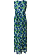 P.a.r.o.s.h. Floral Macramé Dress, Women's, Size: L, Blue, Polyester/cotton