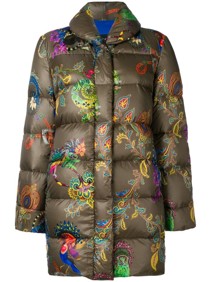 Etro Printed Padded Coat - Green