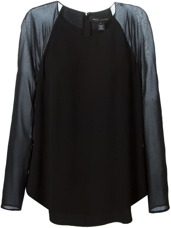 Ralph Lauren Black Contrasting Raglan Sleeves Blouse
