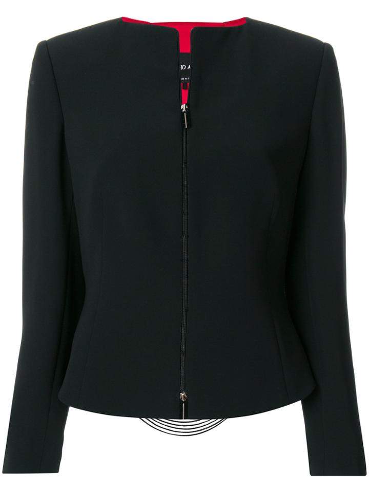 Giorgio Armani Fringe Panel Jacket - Black