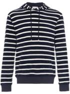 Orlebar Brown Powell Hudson Striped Towelling Cotton Hoodie - Blue