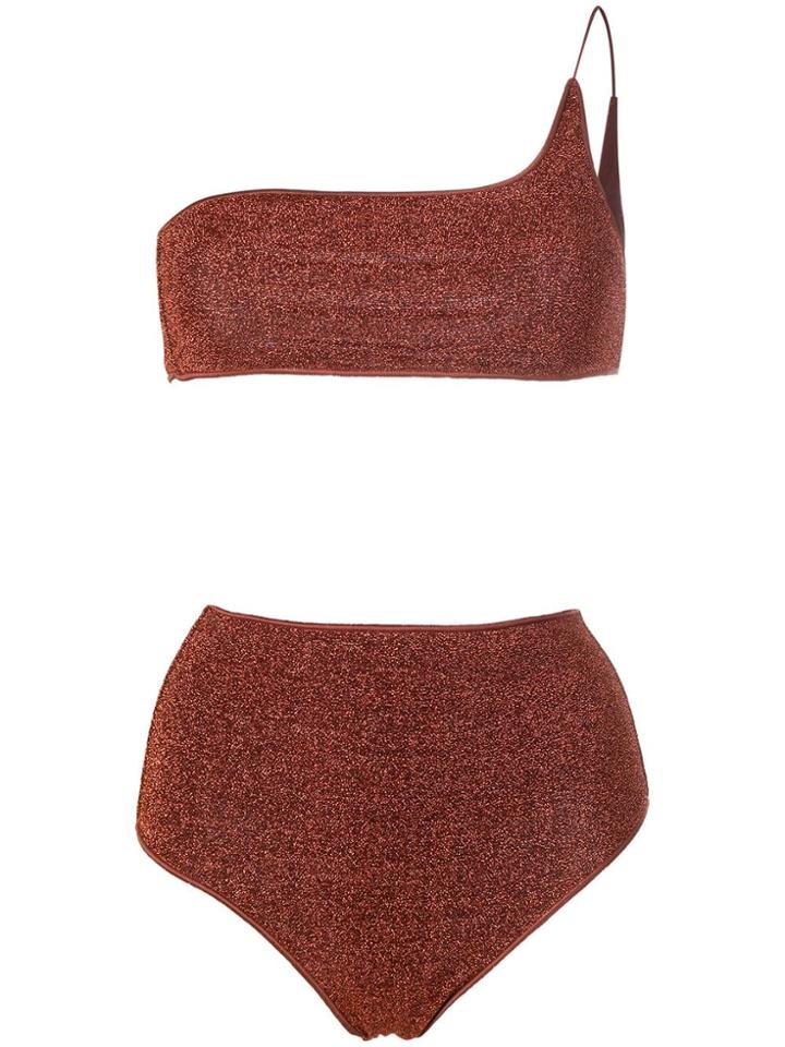 Oseree One Shoulder One-piece - Brown