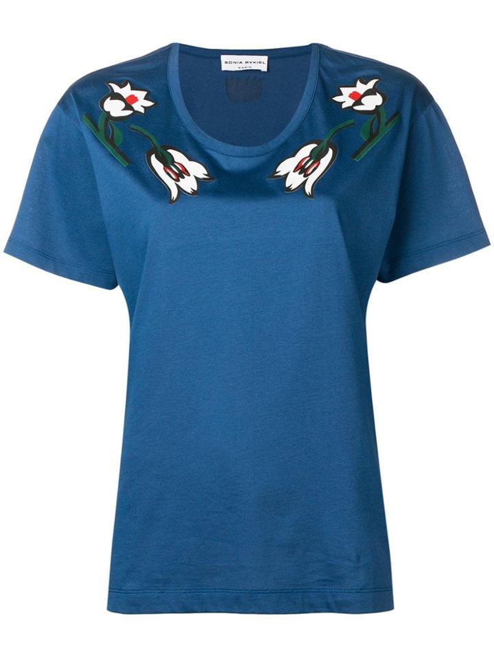 Sonia Rykiel Tulip Print T-shirt - Blue