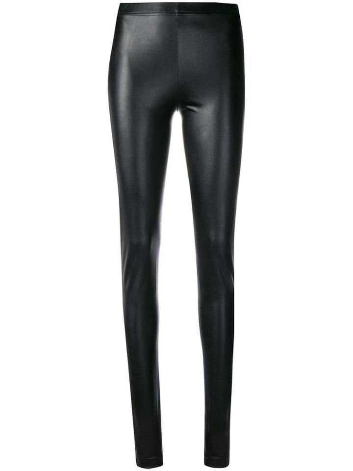 Plein Sud Faux Leather Skinny Leggings - Black