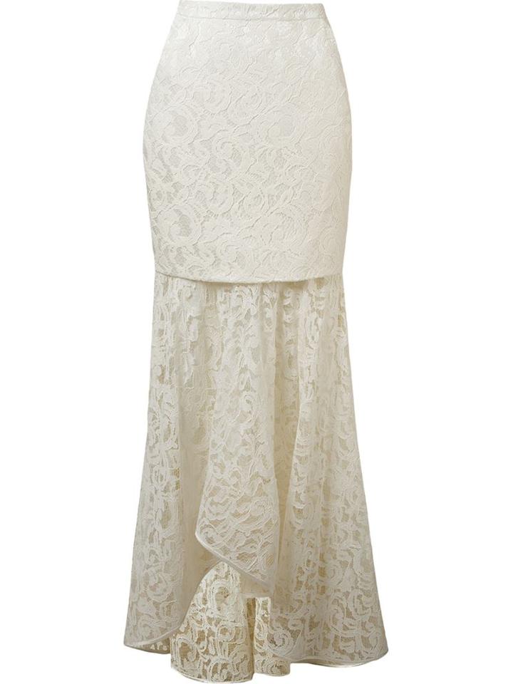 Martha Medeiros Marescot Lace Maxi Skirt, Women's, Size: 42, White, Acetate/silk