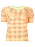 G.v.g.v. Gingham Check T-shirt - Yellow & Orange