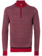 Brioni Zipped Collar Sweater - Red