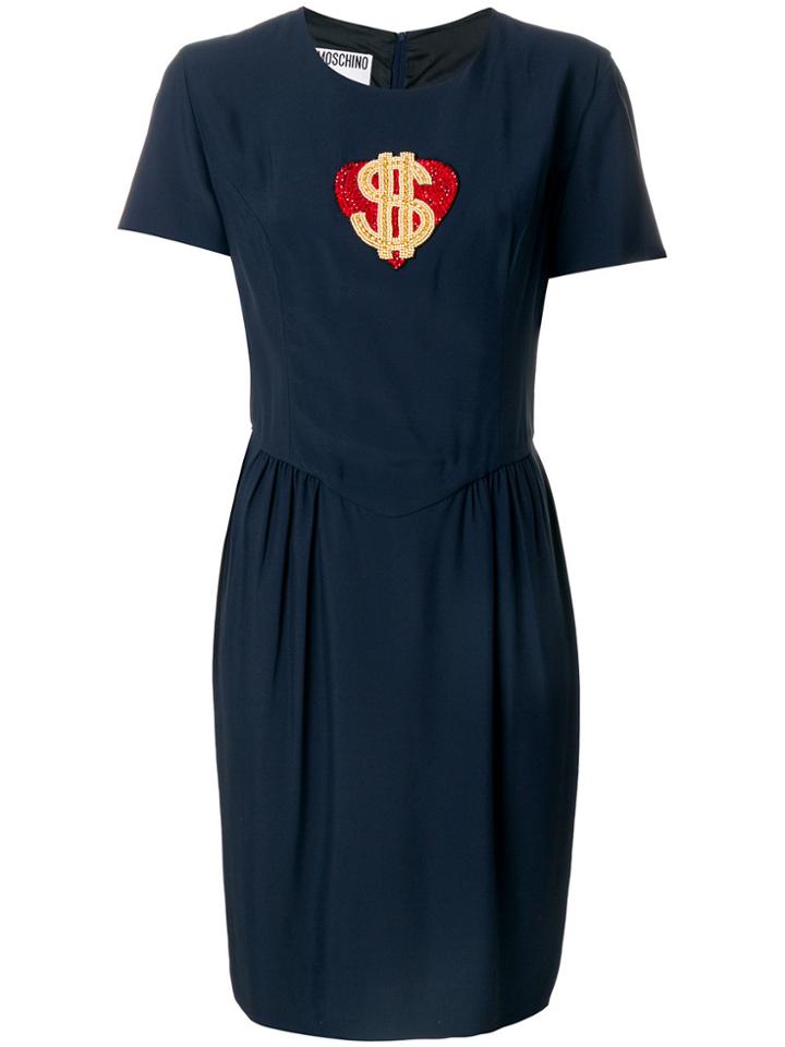 Moschino Vintage Heart Dollar Dress - Blue