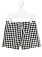 Douuod Kids Checked Swim Shorts, Toddler Boy's, Size: 2 Yrs, Black