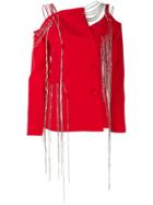 Loulou Deconstructed Embellished Jacket - Red