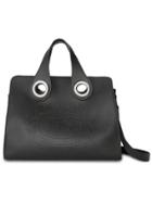 Burberry The Leather Crest Grommet Detail Tote - Black