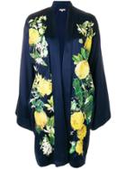 Alice Archer Floral Embroidered Kimono - Blue