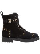 Fendi Studded Lace-up Boots - Black