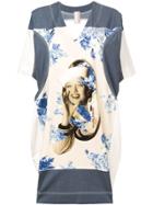 Antonio Marras Panelled Graphic Mini Dress - Blue