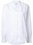 Closed Mandarin Collar Shirt, Women's, Size: Large, White, Cotton