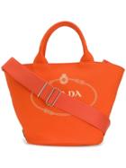 Prada Logo Shopper Tote - Orange