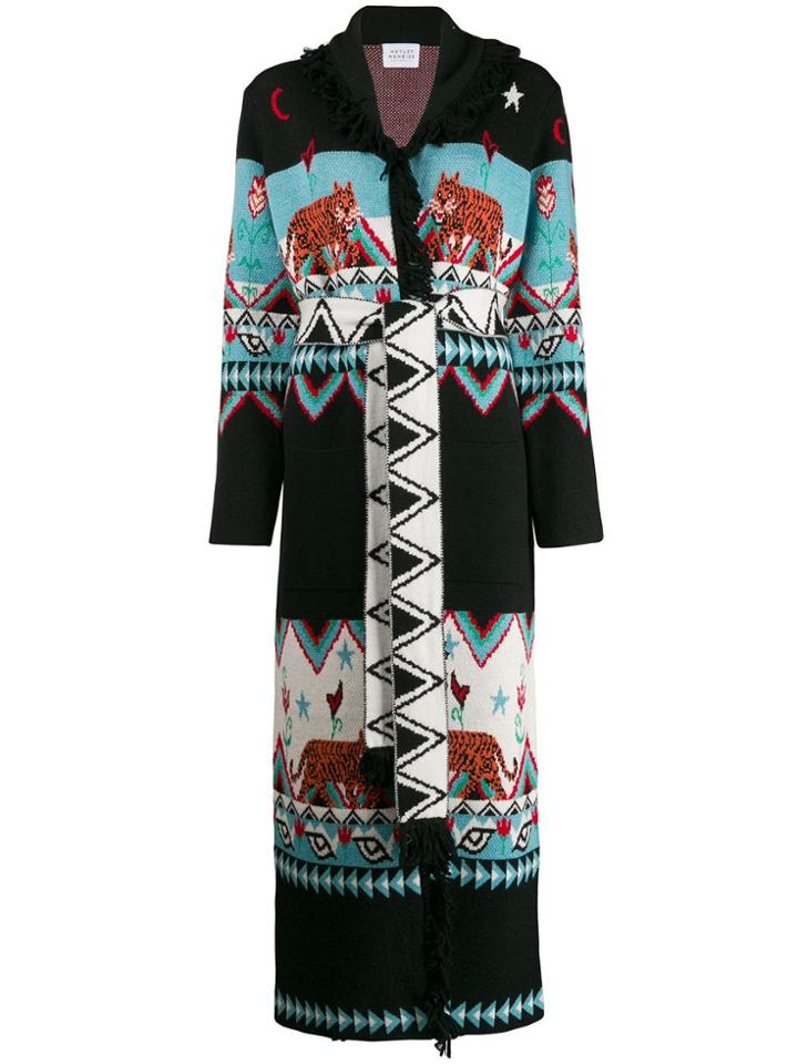 Hayley Menzies Tigress Jacquard Cardi-coat - Black