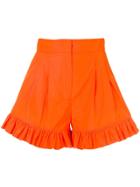 Msgm Ruffle Trim Shorts - Orange