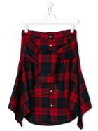 Dsquared2 Kids Teen Shirt Style Tartan Skirt