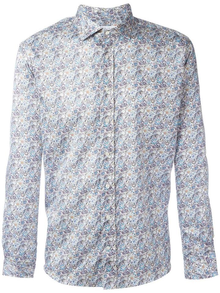 Etro Paisley Print Scarf, Men's, Size: 40, Blue, Cotton
