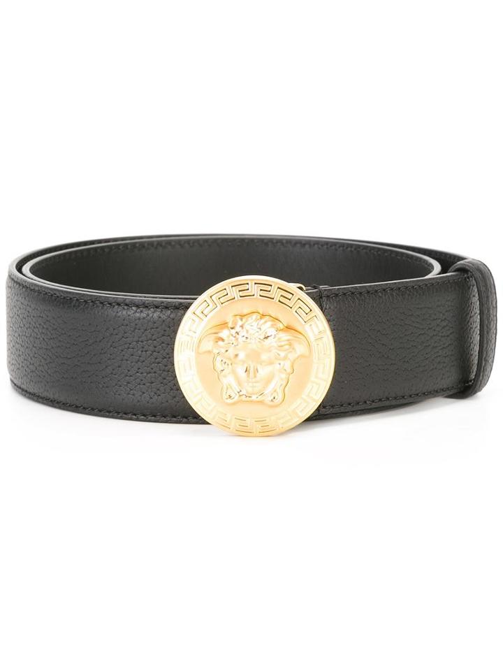 Versace Classic Medusa Logo Belt, Men's, Size: 85, Black, Leather