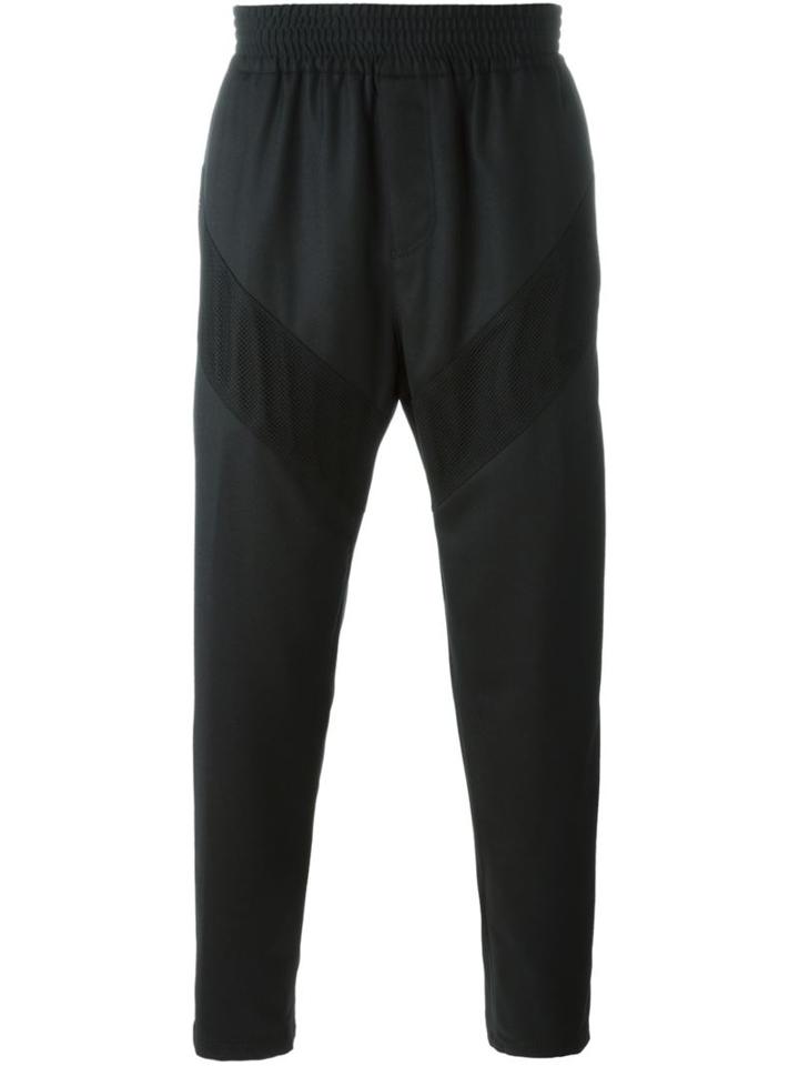 Givenchy Mesh Panelled Trousers, Men's, Size: 52, Black, Polyester/spandex/elastane/acetate/wool