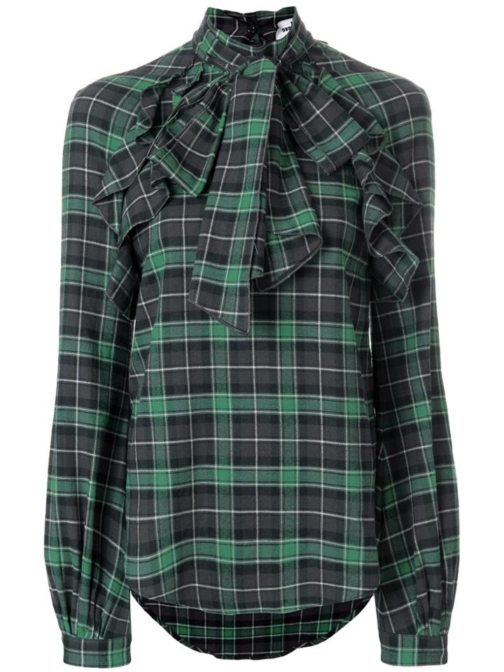 Dsquared2 Checked Pussybow Blouse - Green