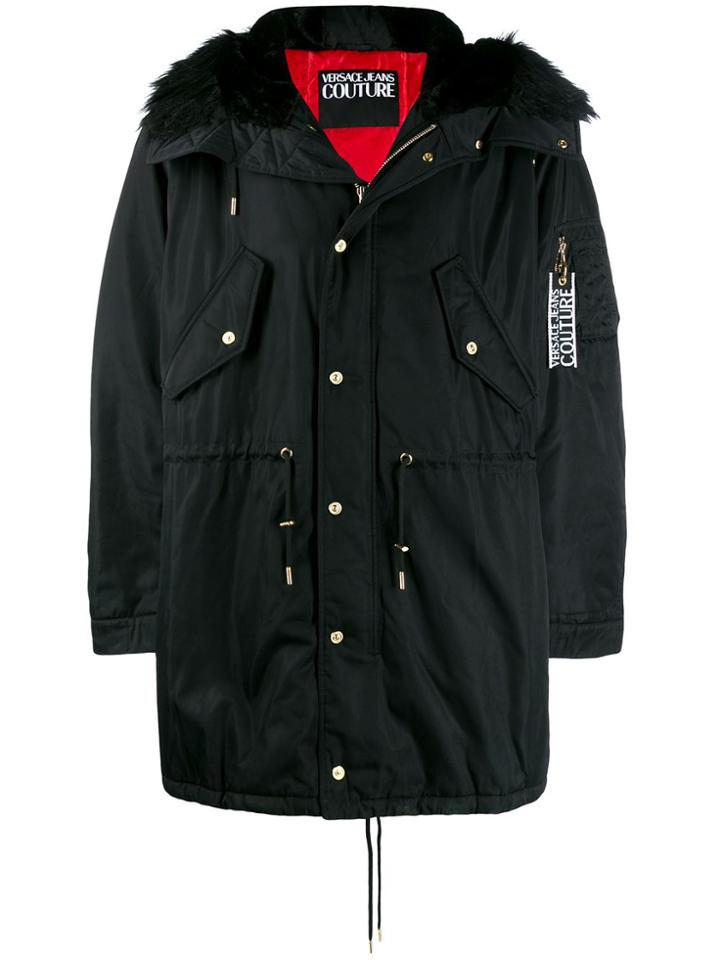 Versace Jeans Couture Logo Patch Parka - Blue