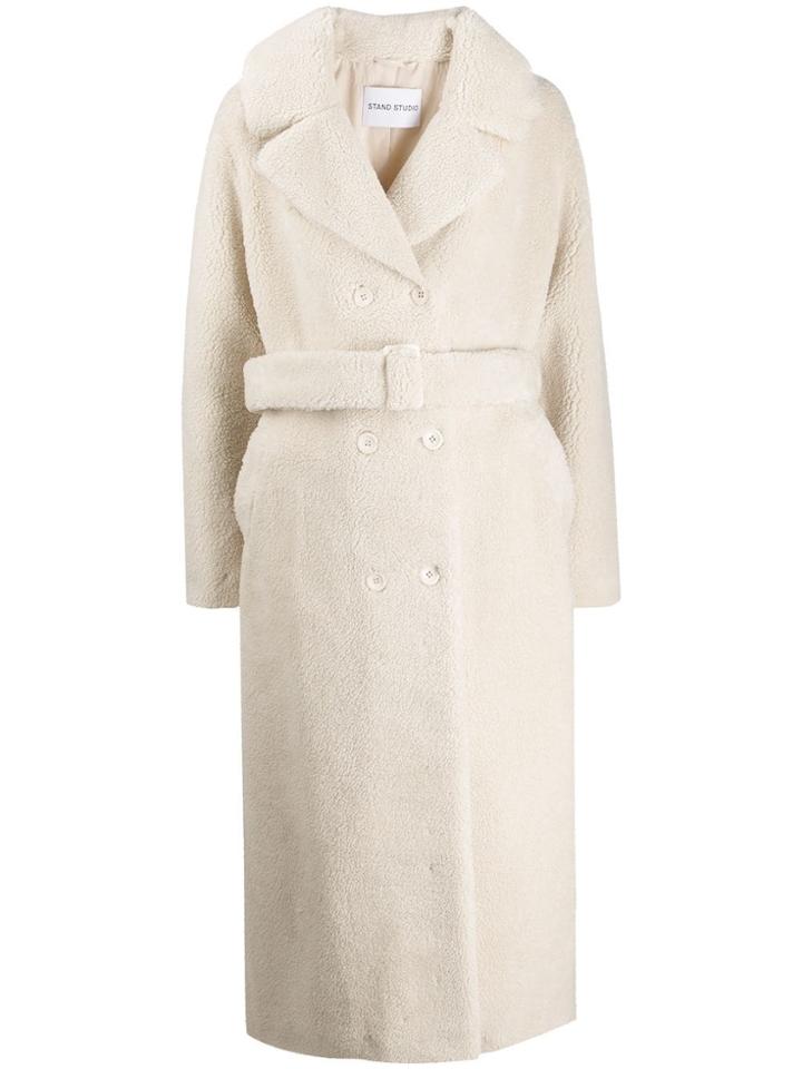 Stand Studio Faustine Faux Fur Coat - White