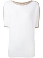 Michael Michael Kors - Gold Trim Half Sleeve Sweater - Women - Cotton - S, White, Cotton