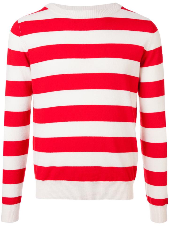 Holiday Striped Crew Neck Sweater - Red