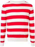 Holiday Striped Crew Neck Sweater - Red