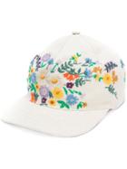 Gucci Floral-embroidered Cap - Nude & Neutrals