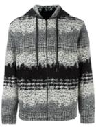 Plac Patterned Zipped Hoodie, Men's, Size: Small, Black, Acrylic/polyester/wool