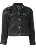 Marc Jacobs Mickey Mouse Patch Denim Jacket, Women's, Size: Xs, Black, Cotton