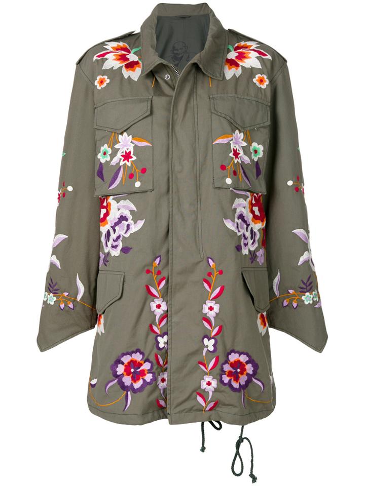 Munderingskompagniet Floral Embroidered Parka - Green