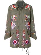 Munderingskompagniet Floral Embroidered Parka - Green