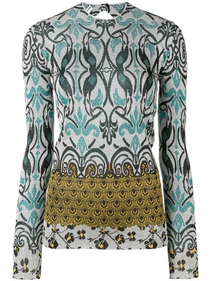 Paco Rabanne Printed Ls Blouse - Grey