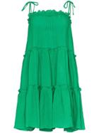 Lisa Marie Fernandez Ruffle Tiered Peasant Dress - Green